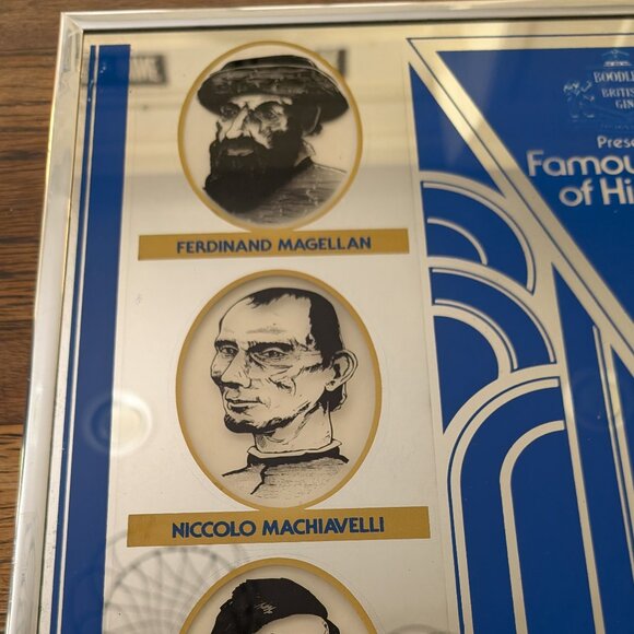 VINTAGE RARE BOODLES BRITISH Dry GIN Mirror Famous Men of History 20”x16” - Picture 6 of 13